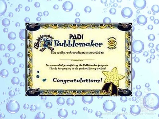 PADI Bubblemaker Certificate for all your scuba diving kids