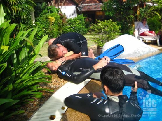 PADI Rescue Diver Course skills are taught on the Indepth OWSI Scuba Insttructor Phuket