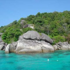 Turtle Rock seen from the surface on an Indepth Dive Centre Similans Liveaboard