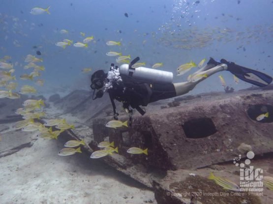 Small wreck located at Homerun Reef dive site Racha Yai - Phuket Diving