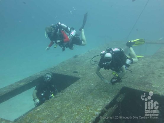 Advanced Rebreather Course diving on Wreck in Bay 1 Racha Yai