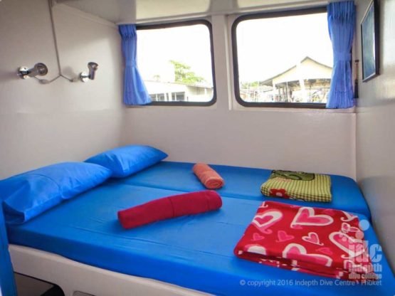 A typical cabin on a Similans Liveaboard MV Oktavia